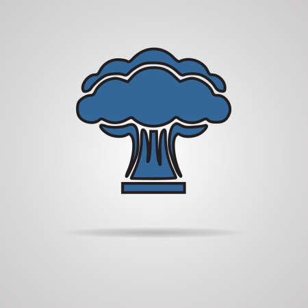 Nuclear explosion on gray background のイラスト素材