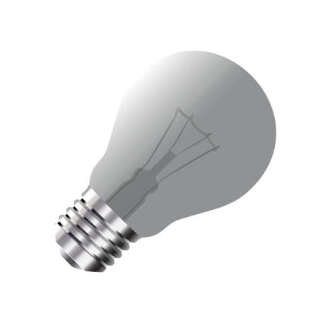 Realistic Light Bulb isolated on white  Vector Illustrationのイラスト素材