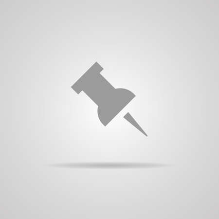 Vector push pin iconr on gray background のイラスト素材