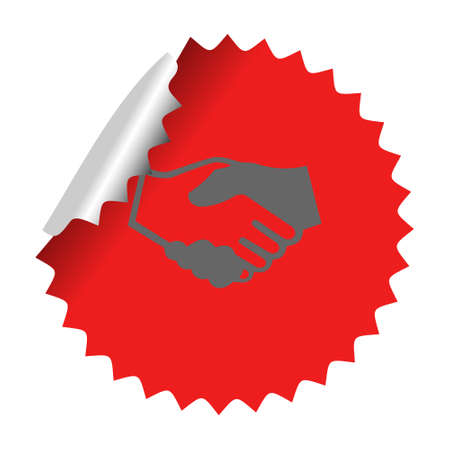 Handshake icon in sticker  Vector illustration  EPS 10のイラスト素材