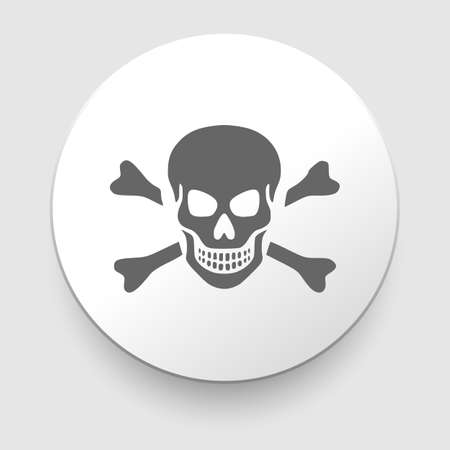 Skull and crossbones - a mark of the danger warningのイラスト素材