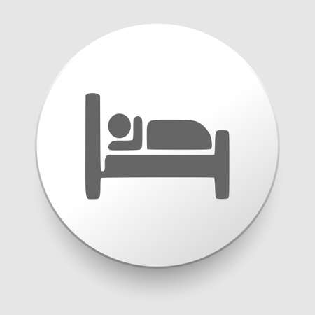 Man sleeping in bed at Motel - Vector icon isolated のイラスト素材