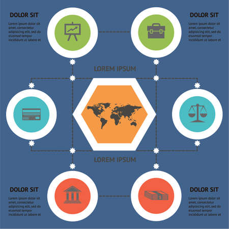 Business Idea  Infographic Concept with icons in flat style design for presentation, booklet, website and other creative projectsのイラスト素材