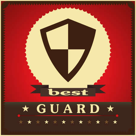 Protection shield sign concept style design posterのイラスト素材