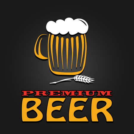 premium beer mug barley vintage design poster.のイラスト素材