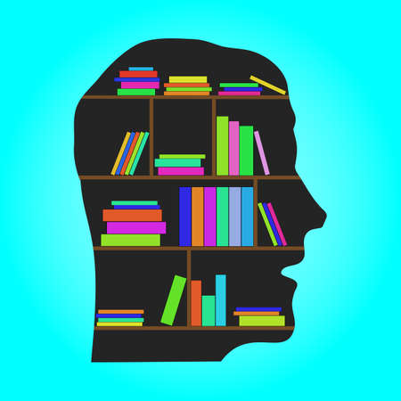 Head Library - flat concept vector illustration. EPS10のイラスト素材