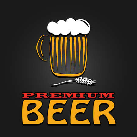 premium beer mug barley vintage design poster.のイラスト素材