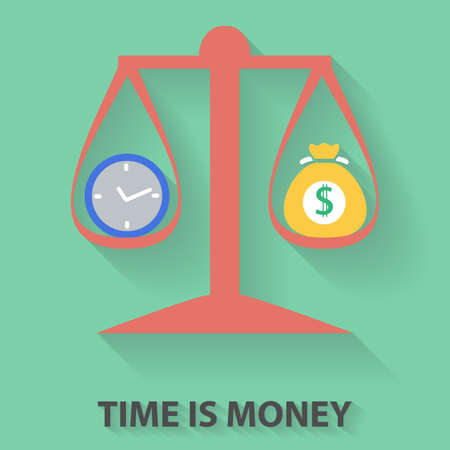 Time is money flat design concept. Vector illustration EPS10のイラスト素材
