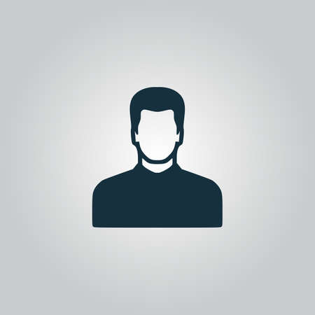 Male avatar profile picture. Flat web icon, sign or button isolated on grey background. Collection modern trend concept design style vector illustration symbolのイラスト素材