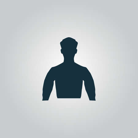 Silhouette man. Flat web icon, sign or button isolated on grey background. Collection modern trend concept design style vector illustration symbolのイラスト素材