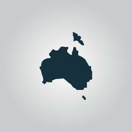 Australia map. Flat web icon, sign or button isolated on grey background. Collection modern trend concept design style vector illustration symbolのイラスト素材