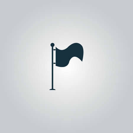 Flag. Location marker. Flat web icon, sign or button isolated on grey background. Collection modern trend concept design style vector illustration symbolのイラスト素材