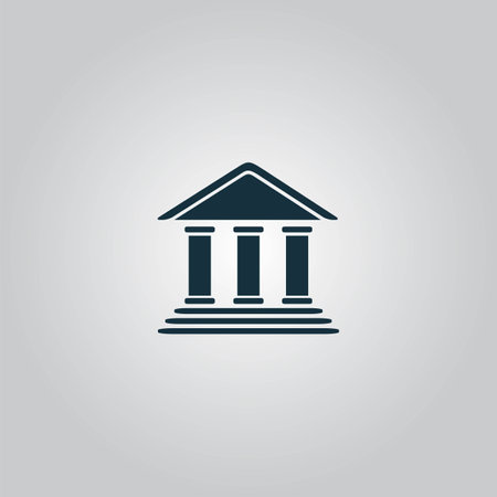 Bank. Flat web icon or sign isolated on grey background. Collection modern trend concept design style vector illustration symbolのイラスト素材