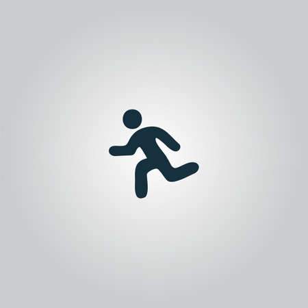 Running man. Flat web icon or sign isolated on grey background. Collection modern trend concept design style vector illustration symbolのイラスト素材
