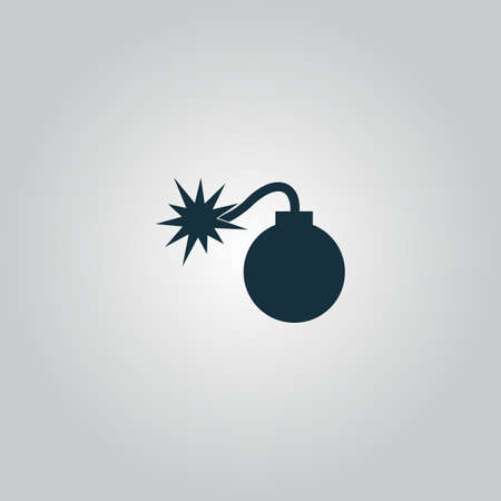 Bomb. Flat web icon or sign isolated on grey background. Collection modern trend concept design style vector illustration symbolのイラスト素材