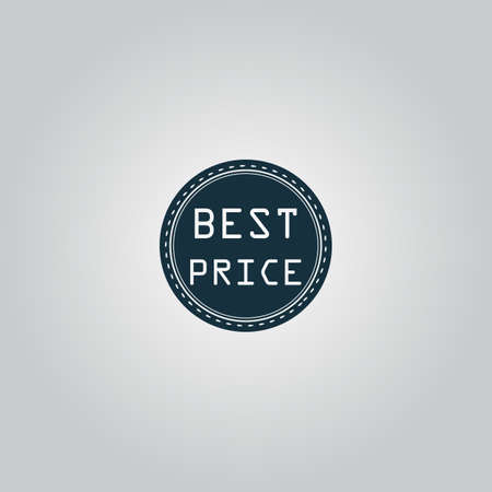 Best Price Badge Label or Sticker. Flat web icon or sign isolated on grey background. Collection modern trend concept design style vector illustration symbolのイラスト素材