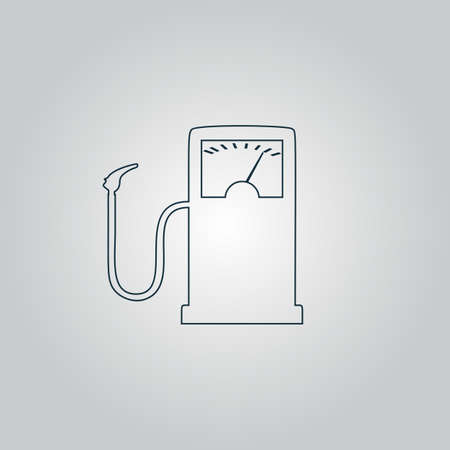 Gas station Flat web icon, sign or button isolated on grey background. Collection modern trend concept design style vector illustration symbolのイラスト素材