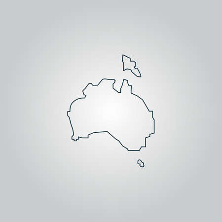 Australia map. Flat web icon, sign or button isolated on grey background. Collection modern trend concept design style vector illustration symbolのイラスト素材