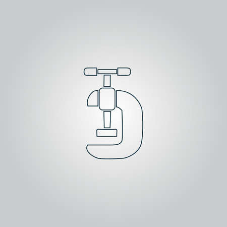 Press. Flat web icon, sign or button isolated on grey background. Collection modern trend concept design style vector illustration symbolのイラスト素材