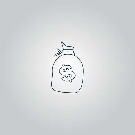 Sack of dollars. Flat web icon, sign or button isolated on grey background. Collection modern trend concept design style vector illustration symbolのイラスト素材