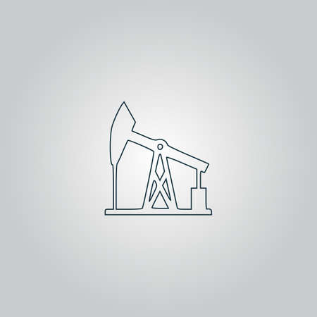 Oil derrick. Flat web icon or sign isolated on grey background. Collection modern trend concept design style vector illustration symbolのイラスト素材