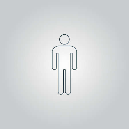 Man. Flat web icon, sign or button isolated on grey background. Collection modern trend concept design style vector illustration symbolのイラスト素材