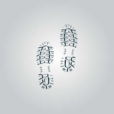 Clean shoe imprints. Flat web icon or sign isolated on grey background. Collection modern trend concept design style vector illustration symbolのイラスト素材