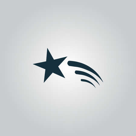 Shooting star. Flat web icon or sign isolated on grey background. Collection modern trend concept design style vector illustration symbol Shooting star. Flat web icon or sign isolated on grey background. Collection modern trend concept design style vector illustration symbol