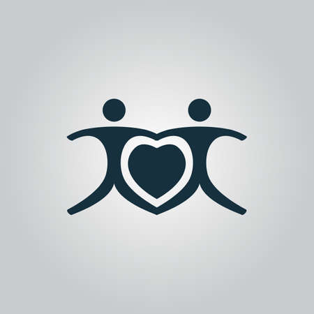 Love people - heart. Flat web icon or sign isolated on grey background. Collection modern trend concept design style vector illustration symbolのイラスト素材