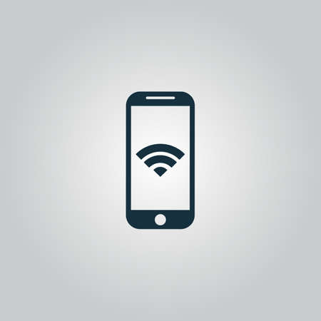 Wi fi on your smartphone. Flat web icon or sign isolated on grey background. Collection modern trend concept design style vector illustration symbolのイラスト素材