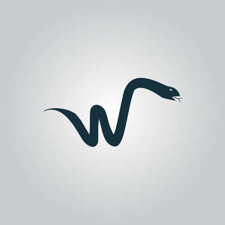 Snake. Flat web icon or sign isolated on grey background. Collection modern trend concept design style vector illustration symbolのイラスト素材