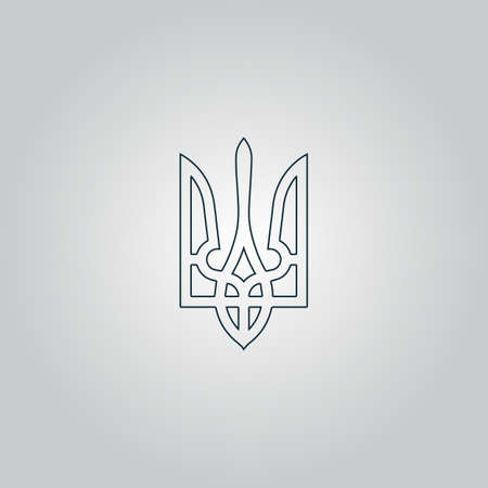 Trident. Flat web icon or sign isolated on grey background.  のイラスト素材