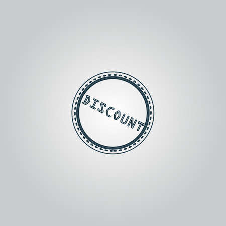 Discount Badge Label or Sticker. Flat web icon or sign isolated on grey background. のイラスト素材