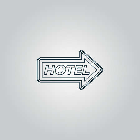 Hotel signboard vector. Flat web icon or sign isolated on grey background. Collection modern trend concept design style vector illustration symbolのイラスト素材