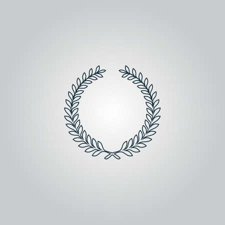 Victory laurel wreath. Flat web icon or sign isolated on grey background. Collection modern trend concept design style vector illustration symbolのイラスト素材