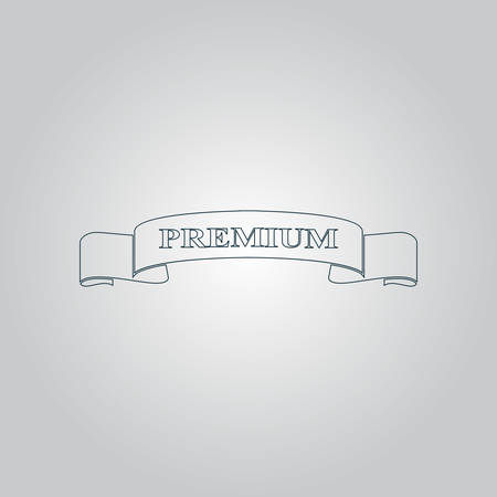 Premium ribbon. Flat web icon or sign isolated on grey background. Collection modern trend concept design style vector illustration symbolのイラスト素材