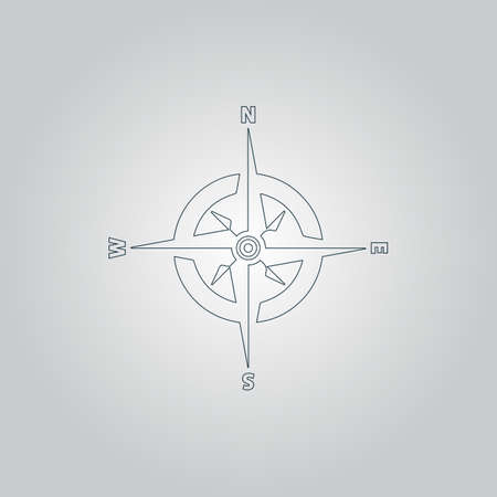 Compass. Flat web icon or sign isolated on grey backgroundのイラスト素材