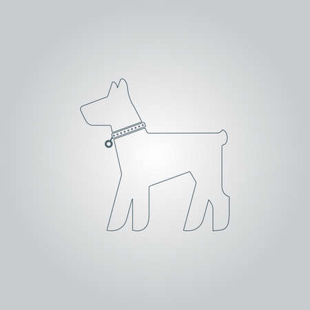 Dog. Flat web icon or sign isolated on grey backgroundのイラスト素材