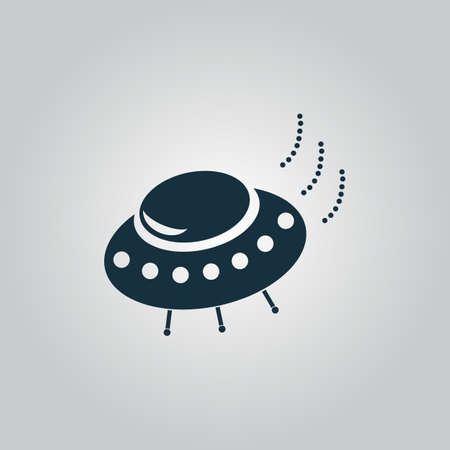UFO. Flat web icon or sign isolated on grey background. Collection modern trend concept design style vector illustration symbolのイラスト素材