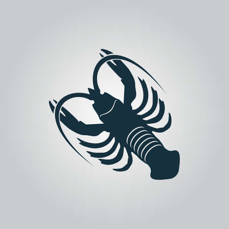 Crawfish. Flat web icon or sign isolated on grey background. Collection modern trend concept design style vector illustration symbolのイラスト素材
