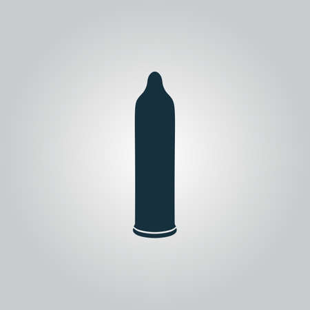 Protection condom. Flat web icon or sign isolated on grey background. Collection modern trend concept design style vector illustration symbolのイラスト素材