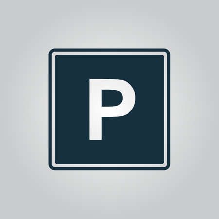 Parking. Flat web icon or sign isolated on grey background. Collection modern trend concept design style vector illustration symbolのイラスト素材