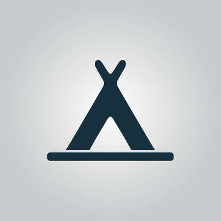 Wigwam. Flat web icon or sign isolated on grey background. Collection modern trend concept design style vector illustration symbolのイラスト素材