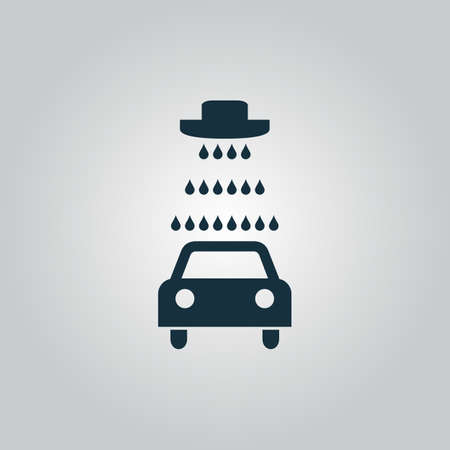 Car wash. Flat web icon or sign isolated on grey background. Collection modern trend concept design style vector illustration symbolのイラスト素材