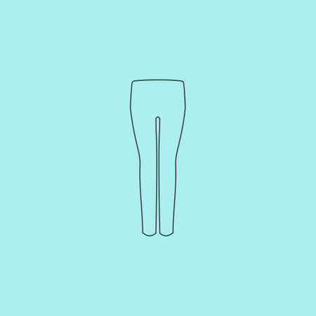 Women pants. Simple outline flat vector icon isolated on blue backgroundのイラスト素材