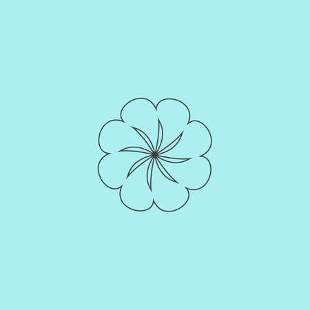 Swirl. Simple outline flat vector icon isolated on blue backgroundのイラスト素材