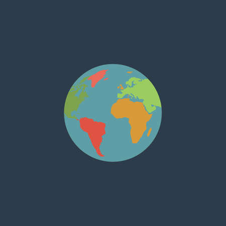 Pictograph of globe. Colorful vector icon. Simple retro color modern illustration pictogram. のイラスト素材
