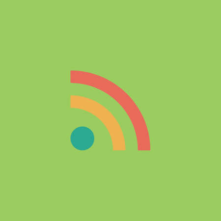 RSS. Colorful vector icon. Simple retro color modern illustration pictogram. のイラスト素材
