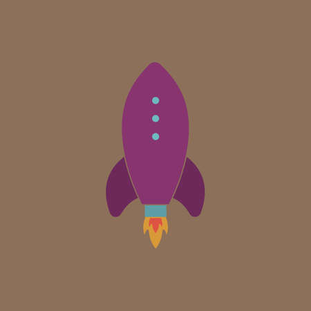 Rocket. Colorful vector icon. Simple retro color modern illustration pictogram. のイラスト素材