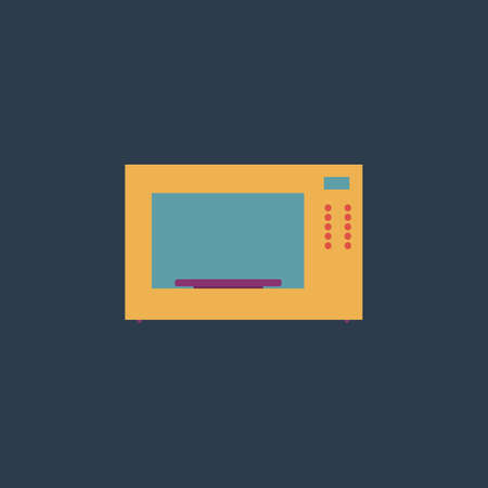 Microwave Oven Colorful Vector Icon Simple Retro Color Modern Microwave Oven Colorful Vector Icon